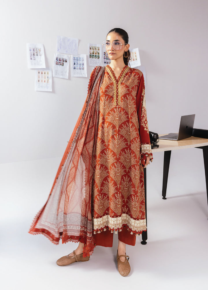 M Basics By Maria B Unstitched Digital Printed Linen 3 Piece MB25UW 1108-B - Winter Collection