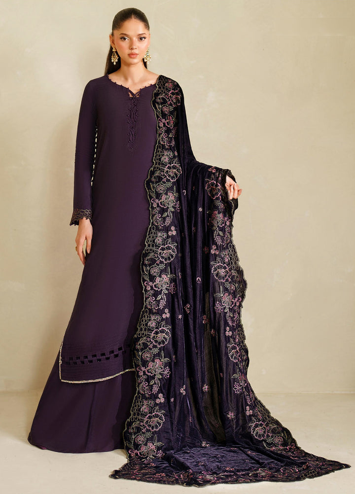 Zarif Unstitched Embroidered Raw Silk Suits 3 Piece ZRF25UF  ZRF-VS-04 - Festive Collection