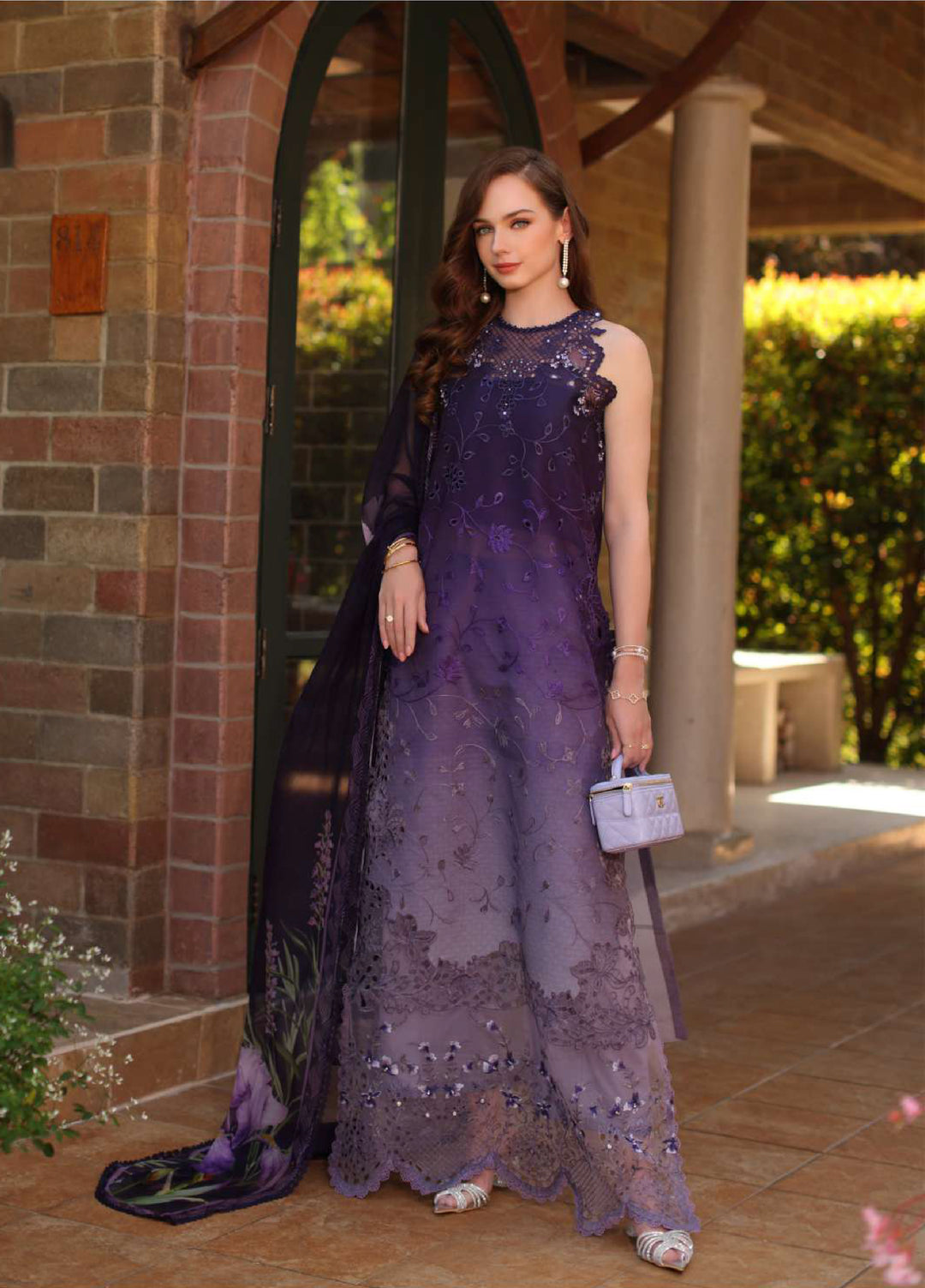 Noor by Saadia Asad Unstitched Embroidered Luxury Lawn 3 Piece Suit SA26UNL D4A-SERAPHINE - Eid Collection