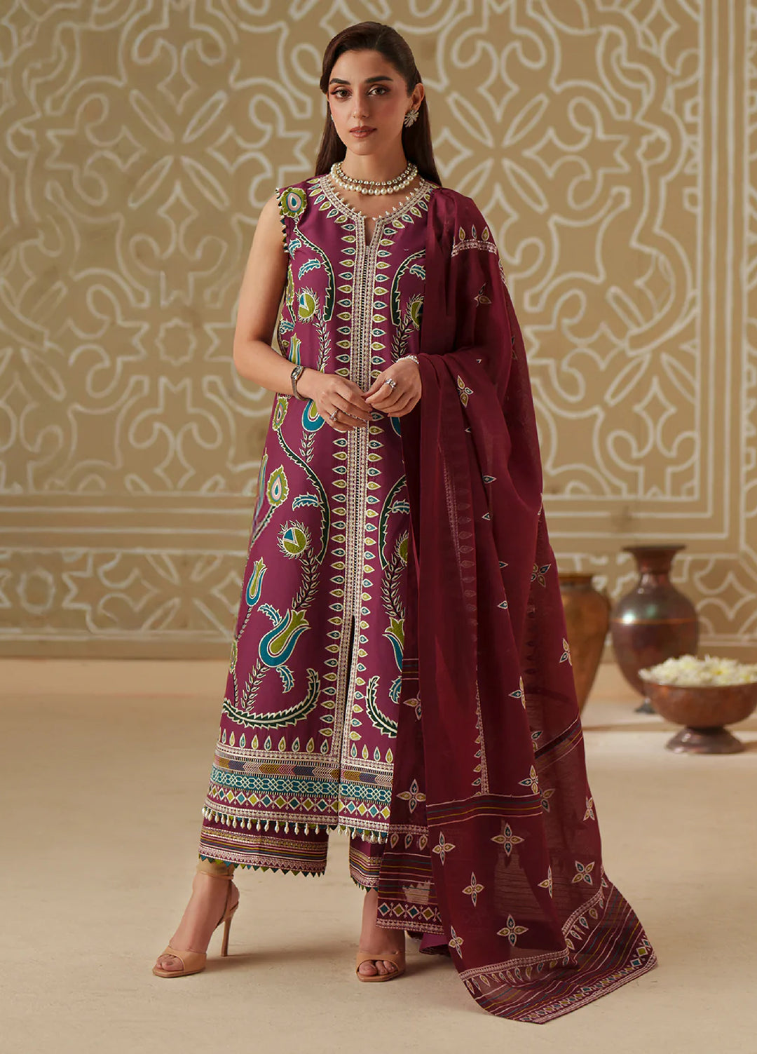 Mashriq by Bin Ilyas Unstitched Embroidered Lawn 3 Piece Suit BI26UML D118A - Festive Collection