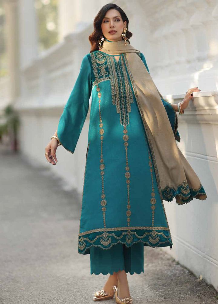 Charizma Signature Unstitched Embroidered Peach Leather 3 Piece CRZ25SP CSW5-04 - Winter Collection