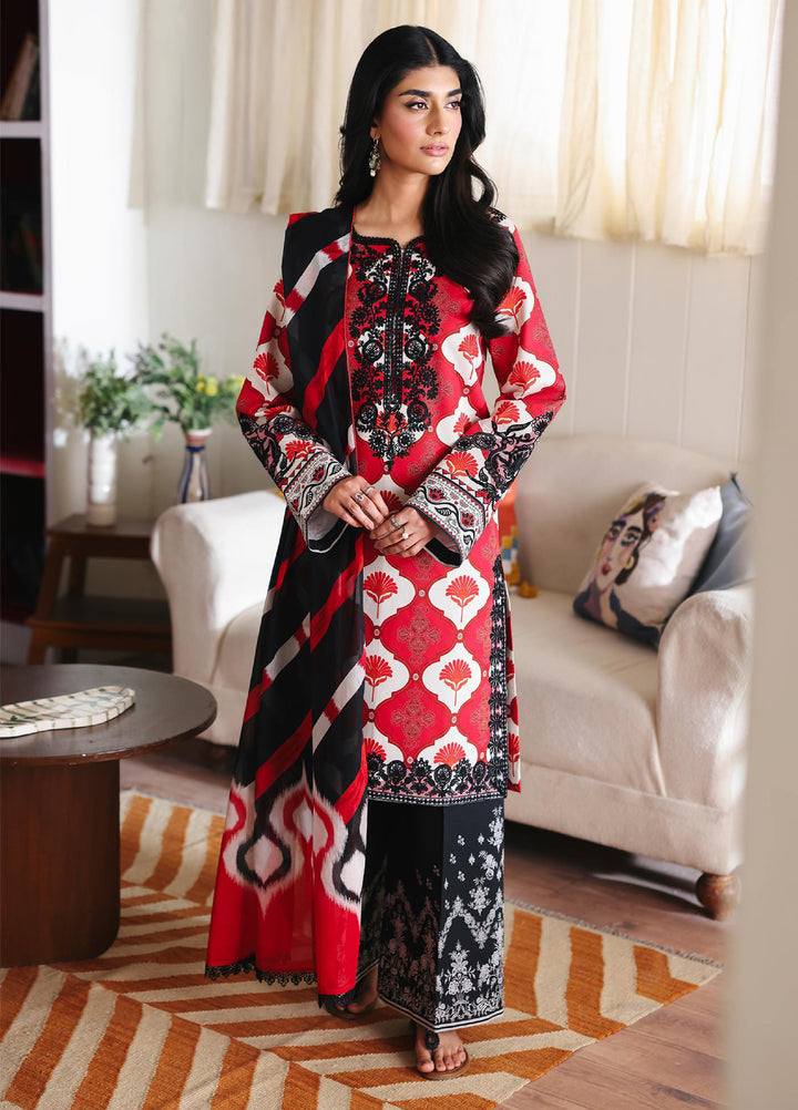 Nissa Floral Symphony by Rajbari Unstitched Lawn Embroidered 3 Piece Suit RB26UNF D-04 - Summer Collection