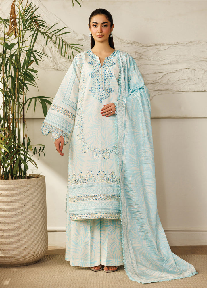 Leila by Mahnur Unstitched Embroidered Lawn 3 Piece Suit MN26ULL L-12 - Summer Collection