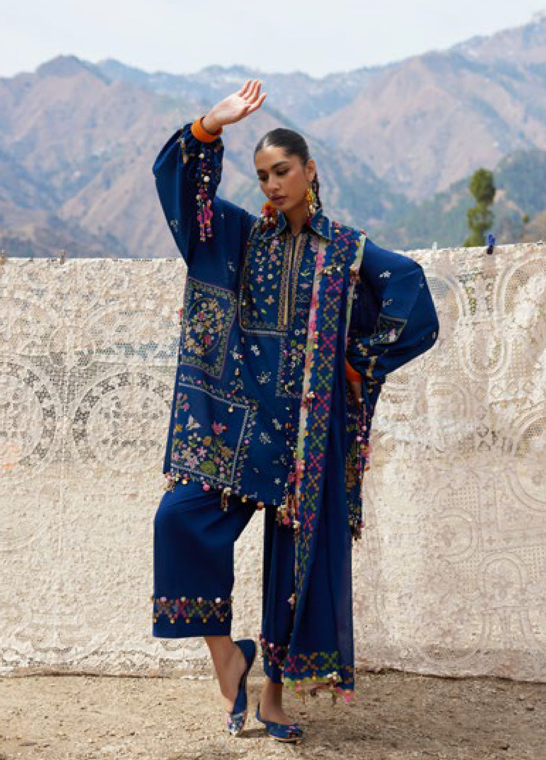 Meili by Zaha Unstitched Embroidered Lawn 3 Piece Suit ZK26UML ZL26-08A - Festive Collection