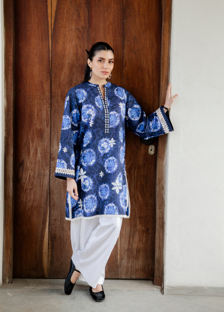 Sahar Unstitched Printed Cambric 1 Piece Shirt SS1-26-31 Moonlit Indigo - Summer Collection