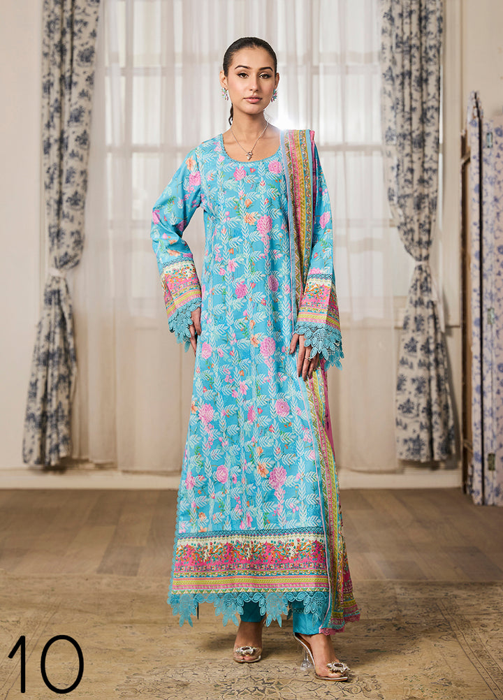 Raha Summer Prints by RajBari Unstitched Printed Lawn 3 Piece Suit RB26URVI D-10 - Summer Collection