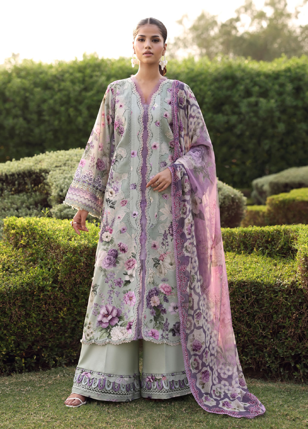 Belladore by Elaf Premium Unstitched Printed Lawn 3 Piece Suit EL26ULB Castella EPA-6A - Summer Collection
