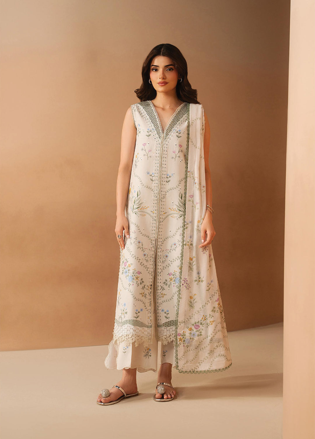 Haze A Prints by Afrozeh Unstitched Printed Lawn 3 Piece Suit AF26UAP FWU-106 Luem Ivory - Summer Collection