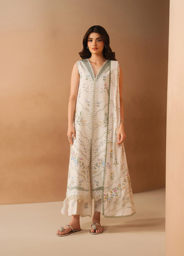 Haze A Prints by Afrozeh Unstitched Printed Lawn 3 Piece Suit AF26UAP FWU-106 Luem Ivory - Summer Collection