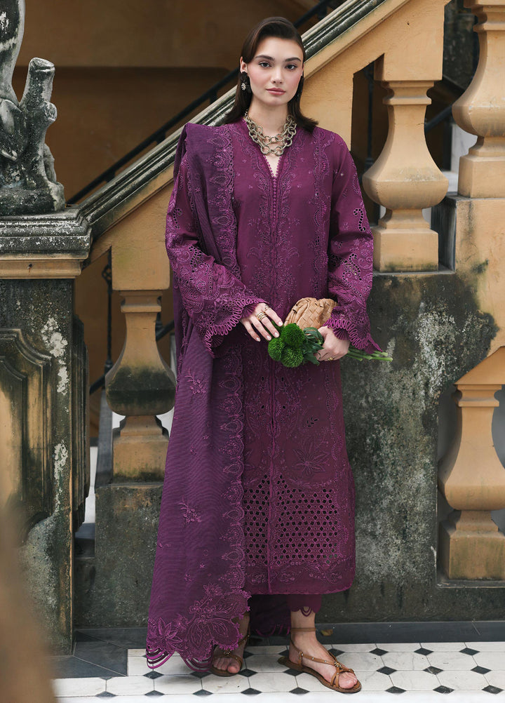 Q Line by Qalamkar Unstitched Chikankari Embroidered Lawn 3 Piece Suit QLK26UQL RP-08 LIORA - Summer Collection