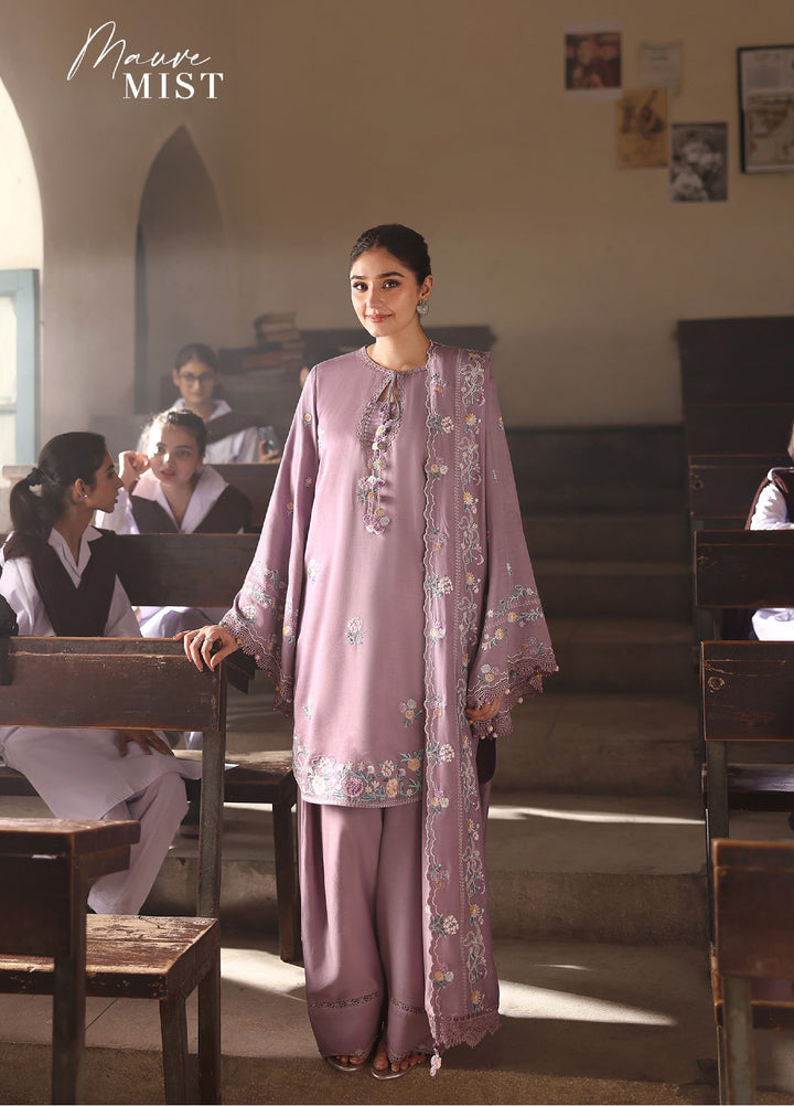 Cross Stitch Unstitched RTS Marina Embroidered Suits 3 Piece CS25MW D-01 Mauve Mist - Winter Collection