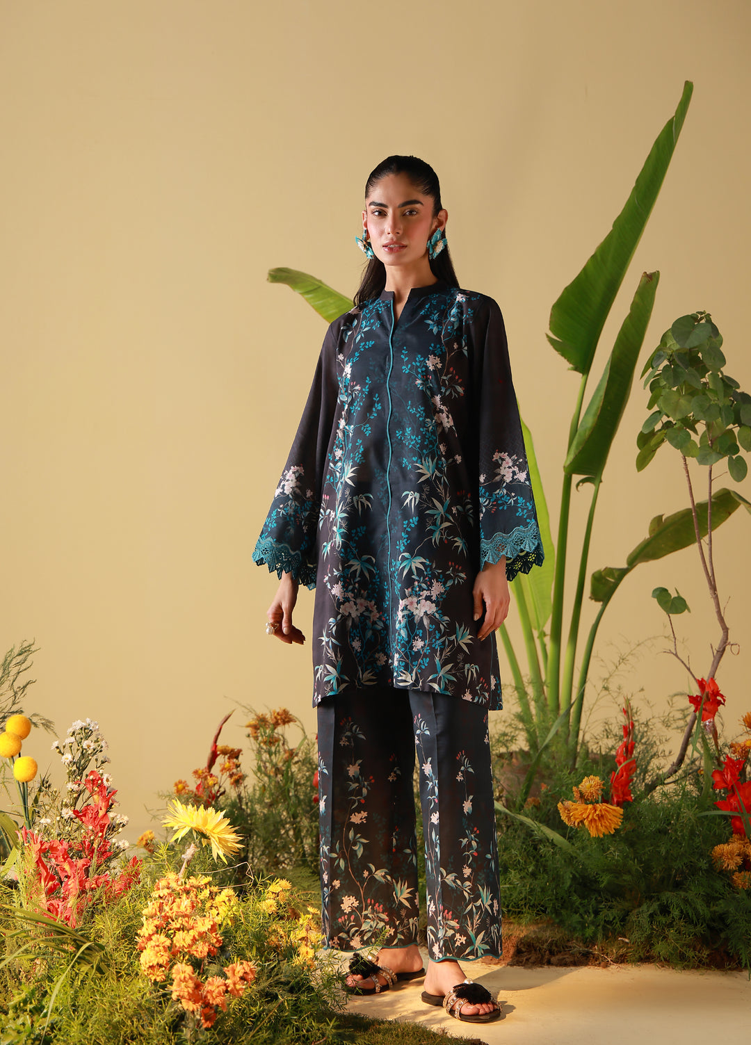 Sahar Unstitched Printed Cambric 2 Piece Suit SS1-26-22 Midnight Tropique - Summer Collection