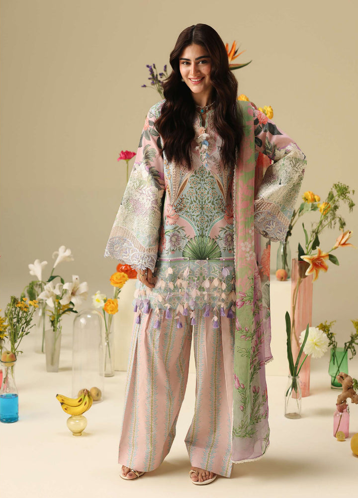 Soleil Hemline by Mushq Unstitched Printed Lawn 3 Piece Suit MU26USL Moonlit Dolce HUNSS260303 - Festive Collection