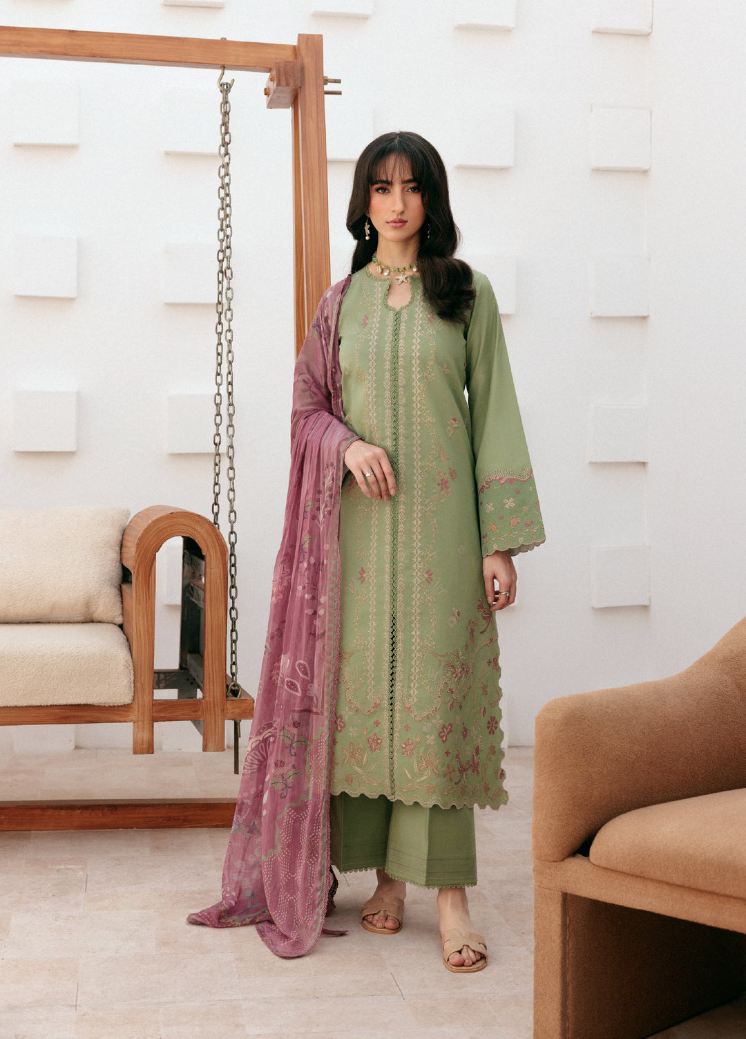 Zync by Florent Untitched Lawn Embroidered 3 Piece Suit FL26UZ FZ-6A - Summer Collection