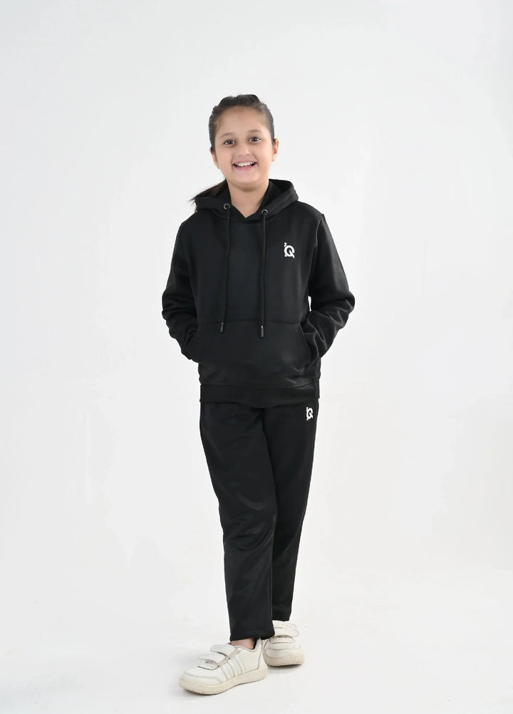 IQ Exclusive Kids Track Suit Fleece 2 PieceBlack Hoodie Tracksuit-Unisex Kids - Winter Collection