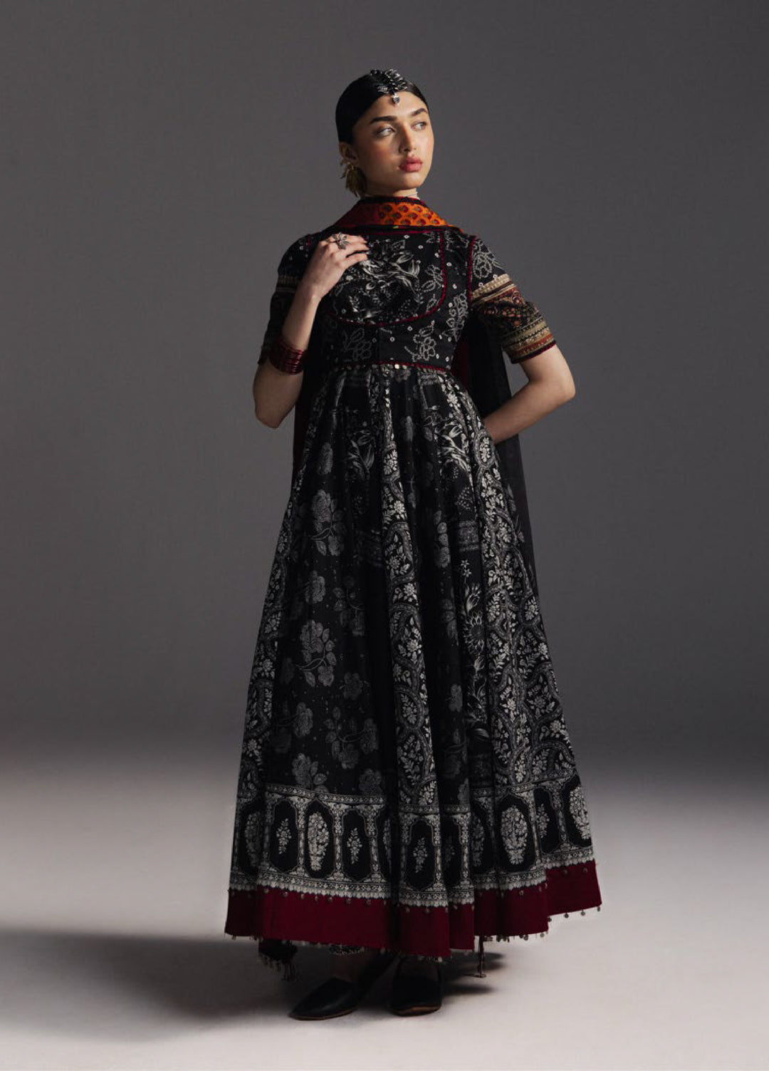 Anarkali by Zara Shahjahan Unstitched Embroidered Lawn 3 Piece Suit ZS26UAL D-01 SURK BAHAR - Eid Collection