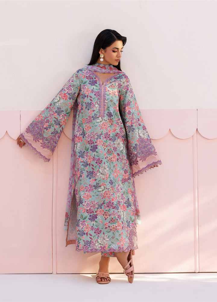 Azzal Unstitched Printed and Embroidered Lawn 3 Piece Suit AZL26UPL AZL-148 - Summer Collection