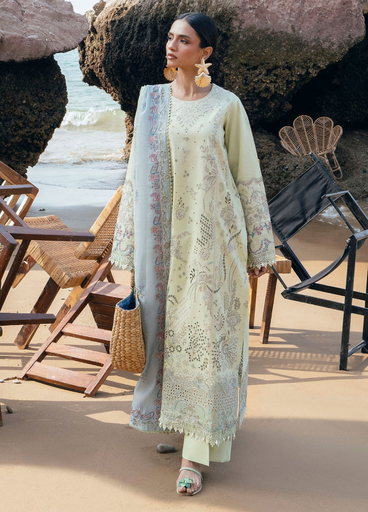 Florent Unstitched Embroidered Luxury Lawn 3 Piece Suit FL26UL FL-3B - Festive Collection