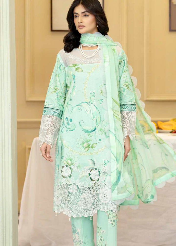 Al Zohaib Unstitched Applique Embroidered Lawn 3 Piece Suit AZ26UAL D-7 - Summer Collection