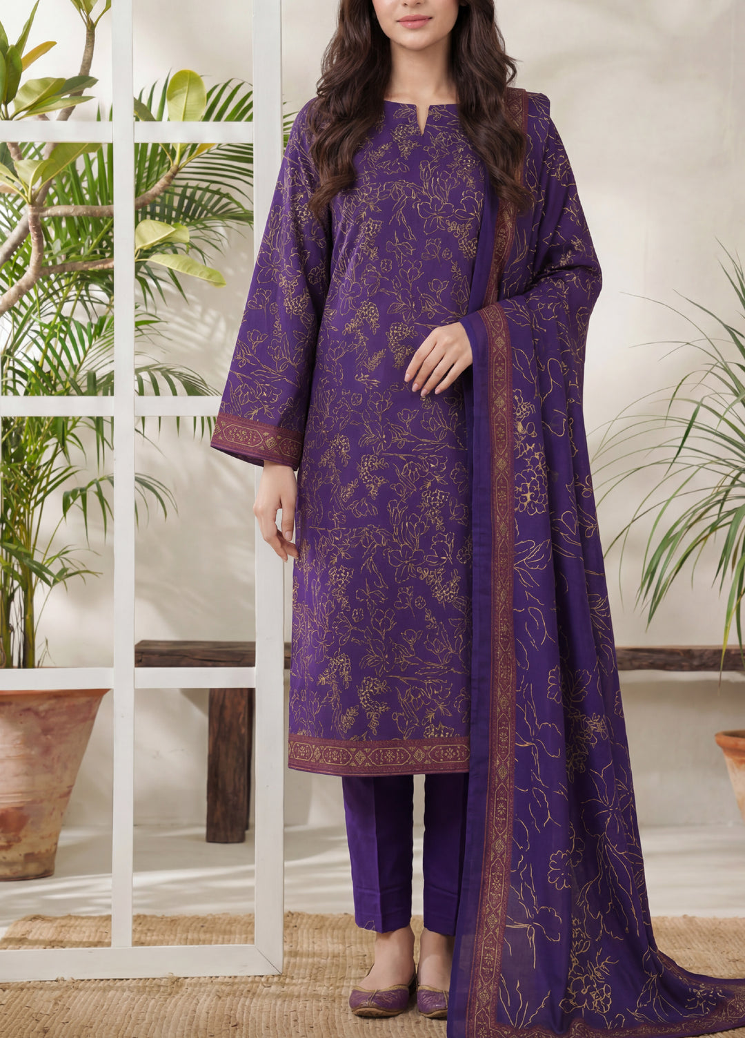 Daman by VS Textiles Unstitched Printed Lawn 3 Piece Suit VS26UDL D-13 844 - Casual Collection