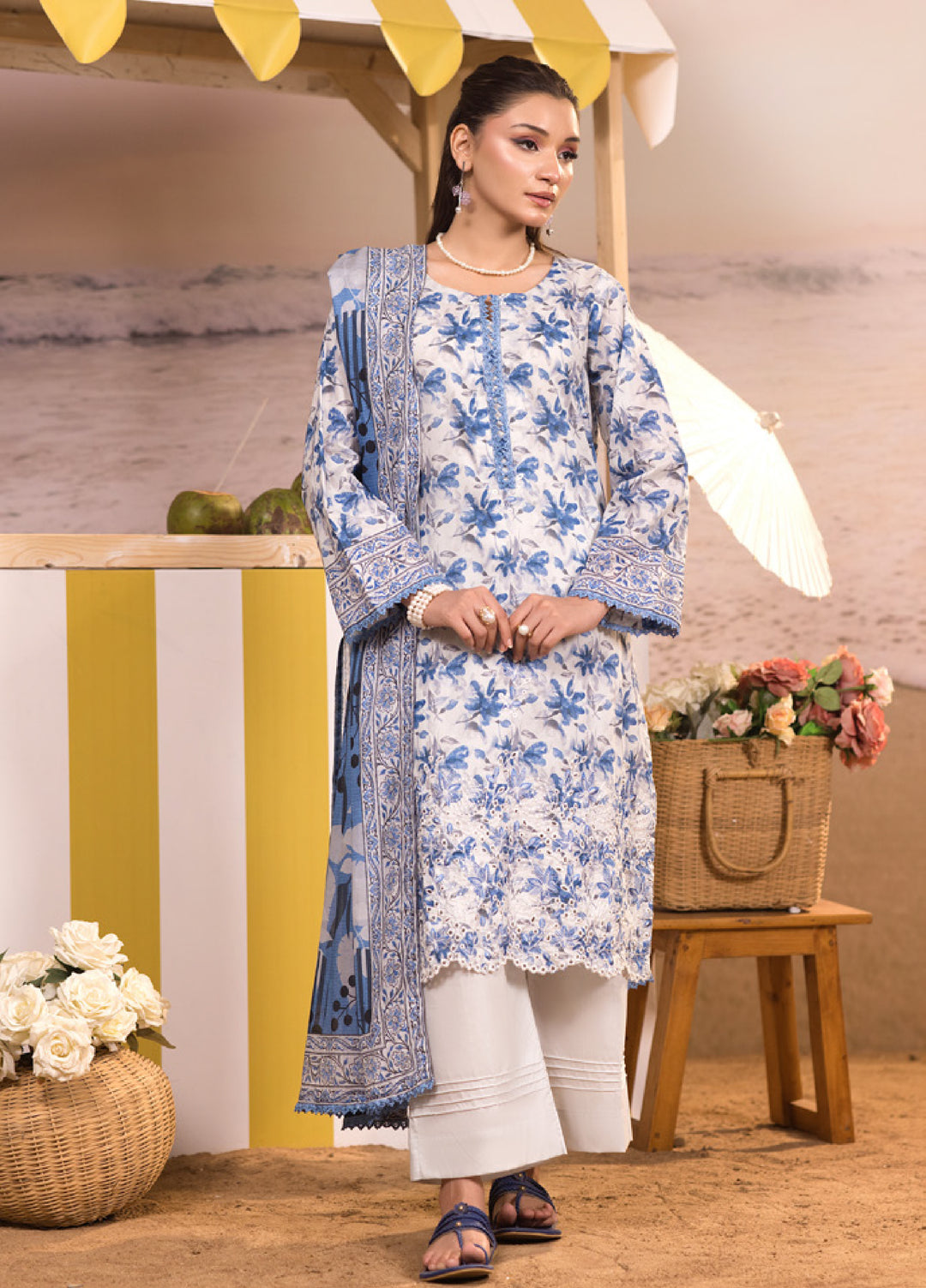 Regalia Textiles Unstitched Embroidered Lawn 3 Piece Suit RG26UEL D-3 - Casual Collection