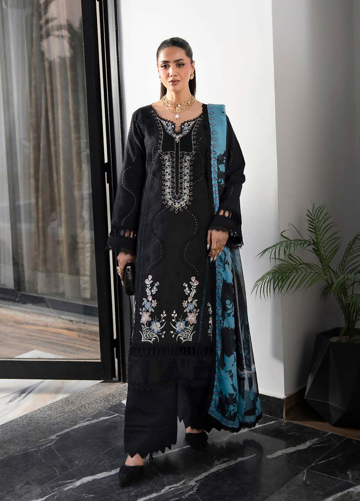 Aylin Unstitched Embroidered Luxury Lawn 3 Piece Suit AYL26UL D6 Moonlit Petal - Summer Collection