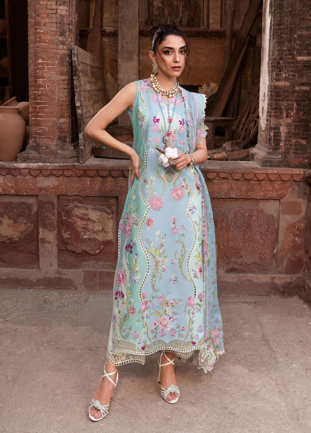 Saira Shakira Unstitched Embroidered Lawn 3 Piece Suit SSR26ULE SS-007B - Eid Collection