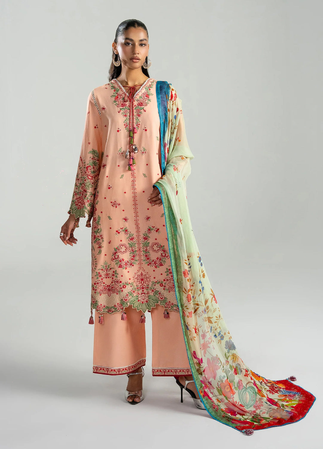 Zan by Hussain Rehar Unstitched Embroidered Lawn 3 Piece Suit HR26UZF Seftali D-102 - Festive Collection
