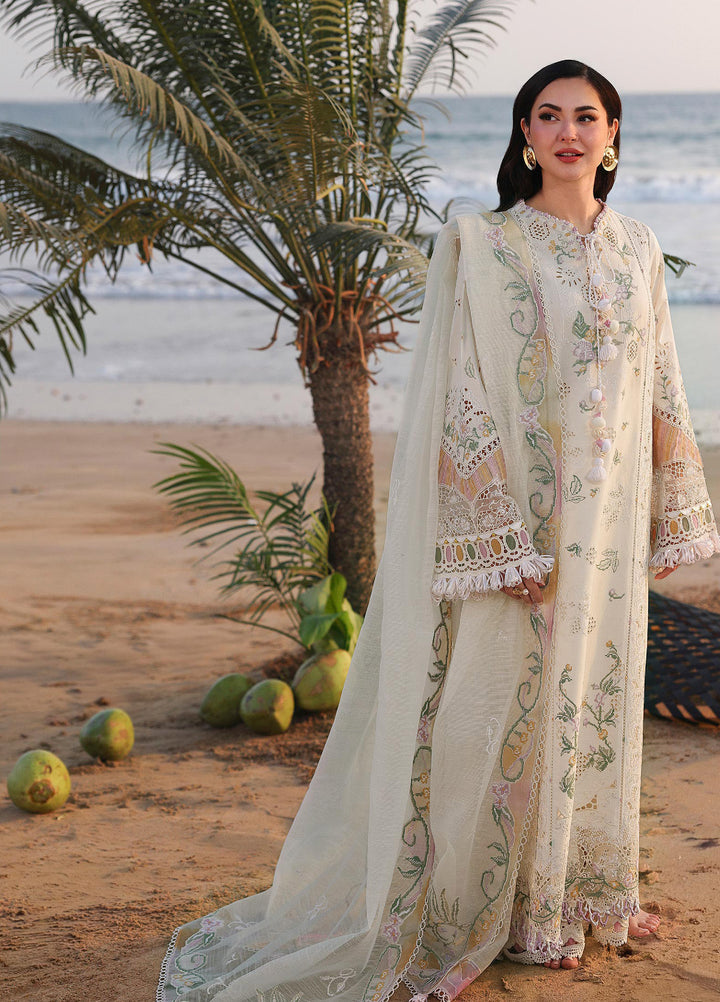 Sahil by Qalamkar Unstitched Embroidered Luxury Lawn 3 Pcs Suit QLK26US SA-10 Ilara - Summer