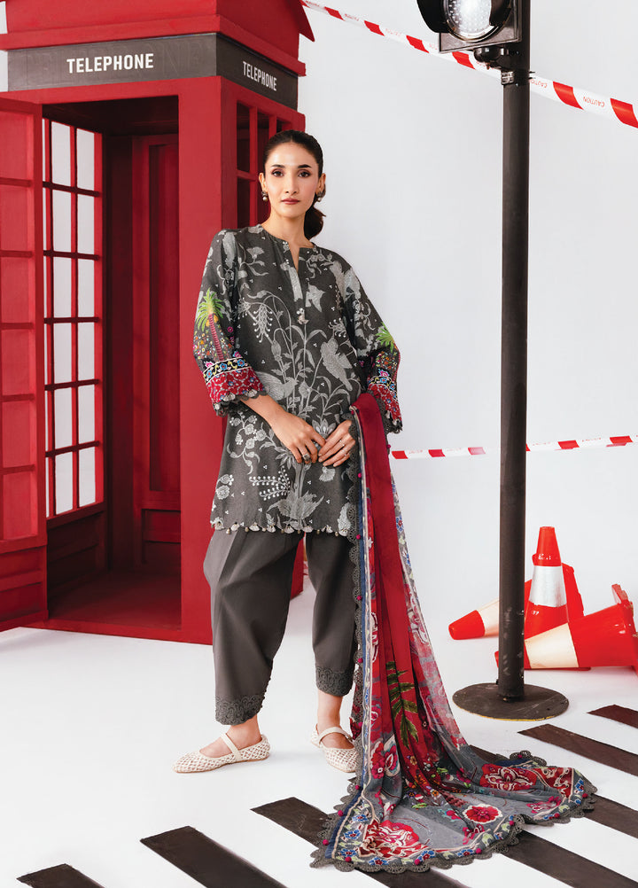 M Basics By Maria B Unstitched Digital Printed Linen 3 Piece MB25UW 1106-A - Winter Collection