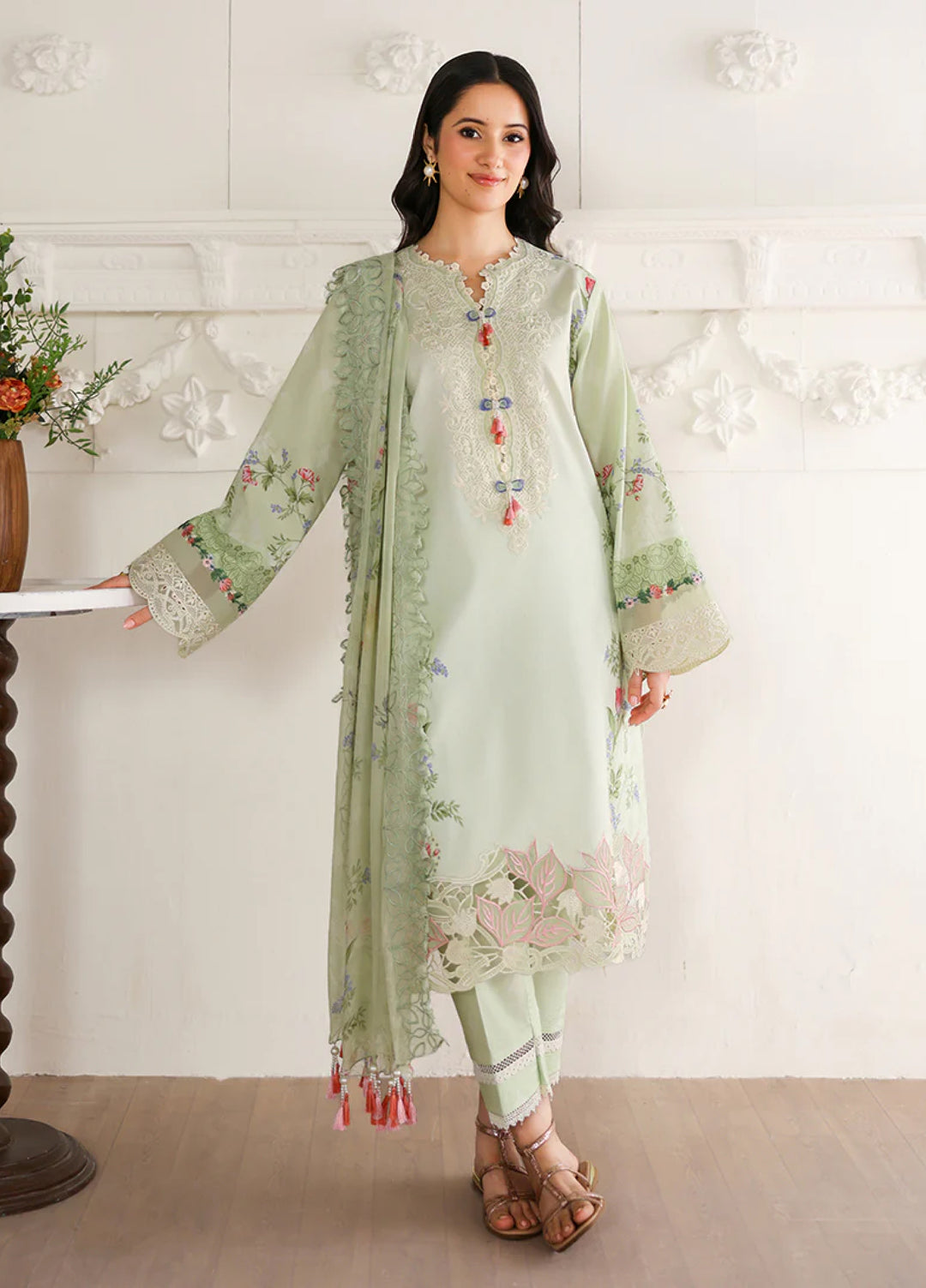 Sunlit Tales by Roheenaz Unstitched Embroidered Lawn 3 Piece Suit RN26ULS Meadow Glow RUNSS260705 - Lawn Collection