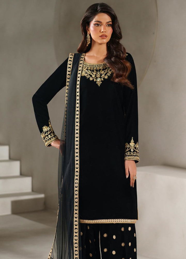 Zarif Exclusive Unstitched Velvet Embroidered Suits 3 Piece ZRF25VE ZRF-V-01 - Festive Collection