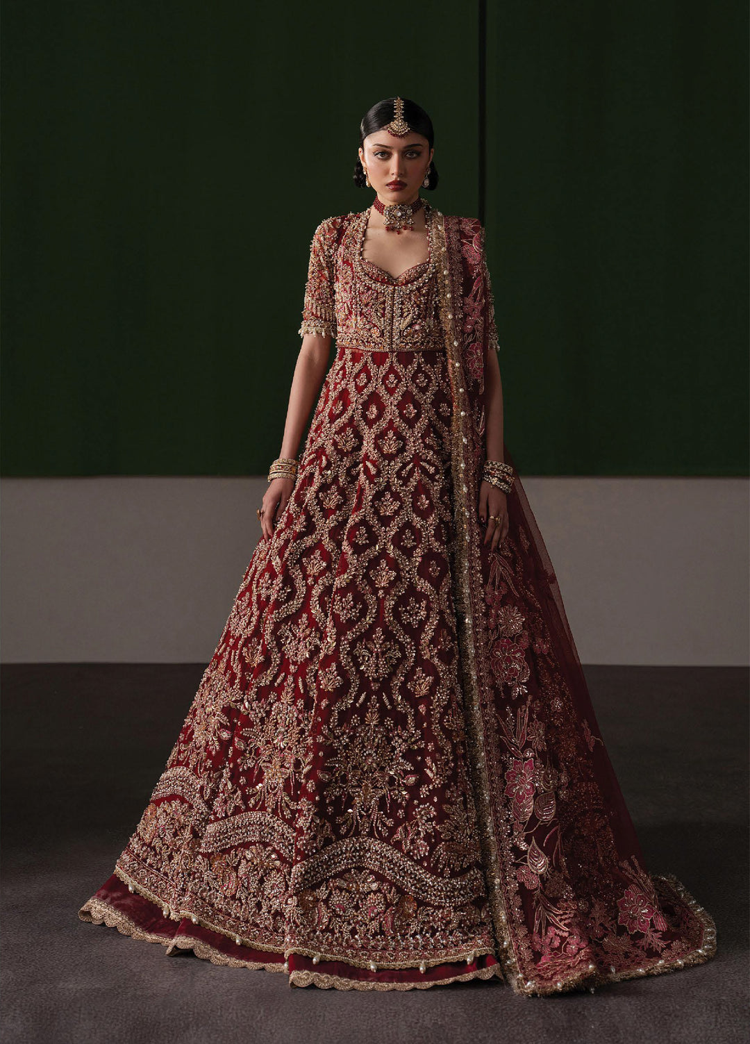 The Brides Edit by Afrozeh Unstitched Embroidered Net 3 Piece Suit AF26UBE D-06 Rosaline - Wedding Collection