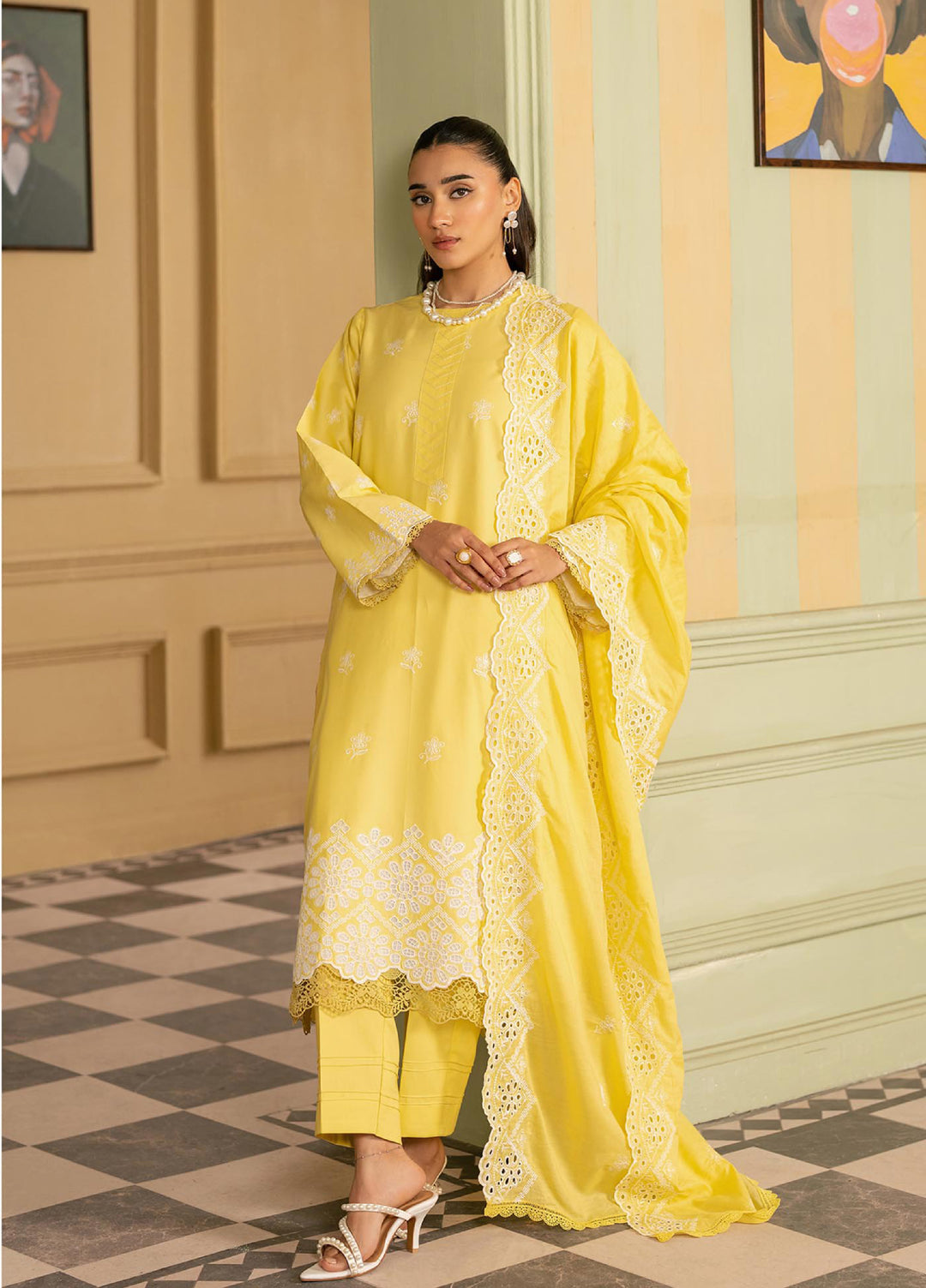 Raha by Rajbari Unstitched Premium Chikankai Embroidered Lawn 3 Piece Suit RB26UCRL D-2 - Summer Collection