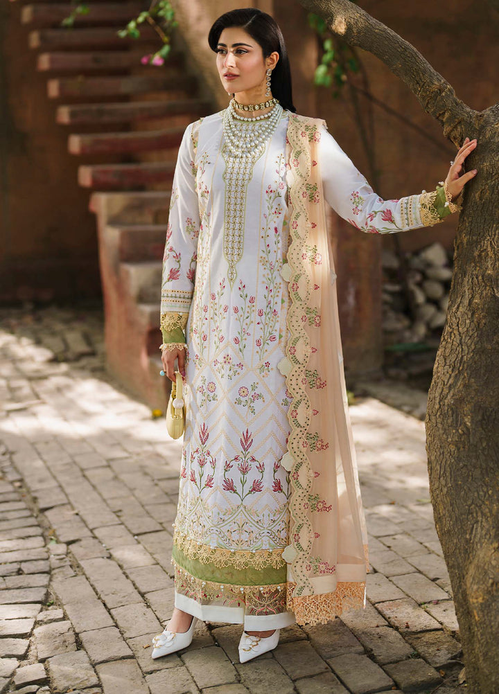 Shurooq Unstitched Luxury Lawn Embroidered 3 Piece SQ25 D-07 Ella - Festive Collection