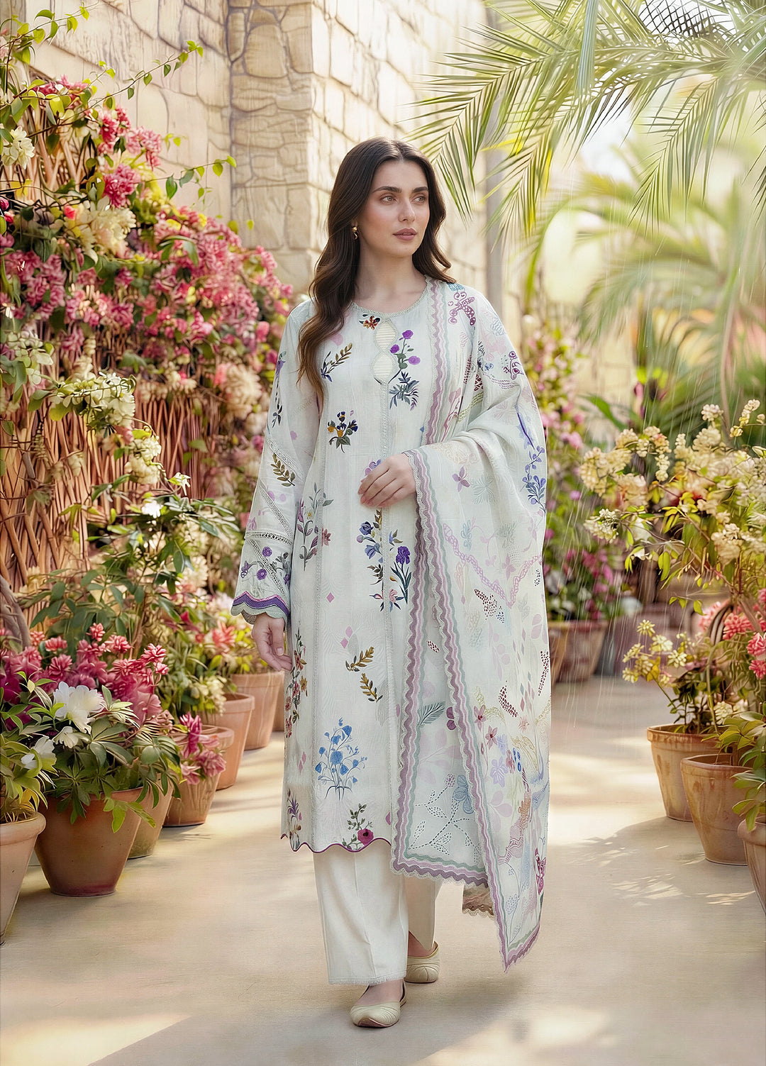 Zync by Florent Unstitched Printed Lawn 3 Piece Suit FL26UZPL FZ-06 - Summer Collection