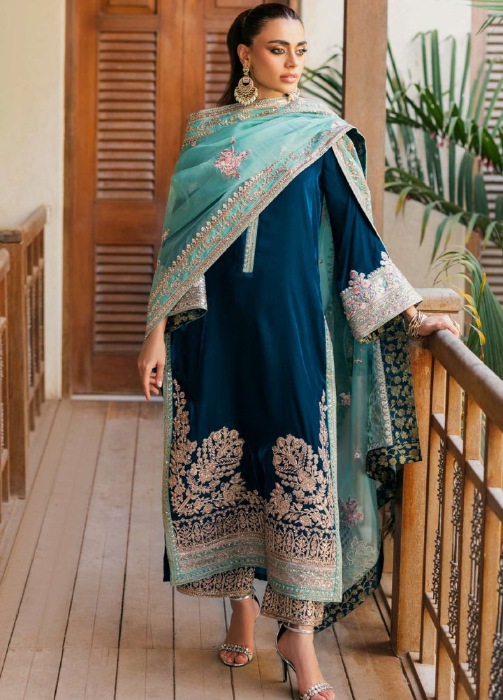 Zainab Chottani Unstitched Velvet Embroidered 3 Piece ZC25UV Elsa - Festive Collection