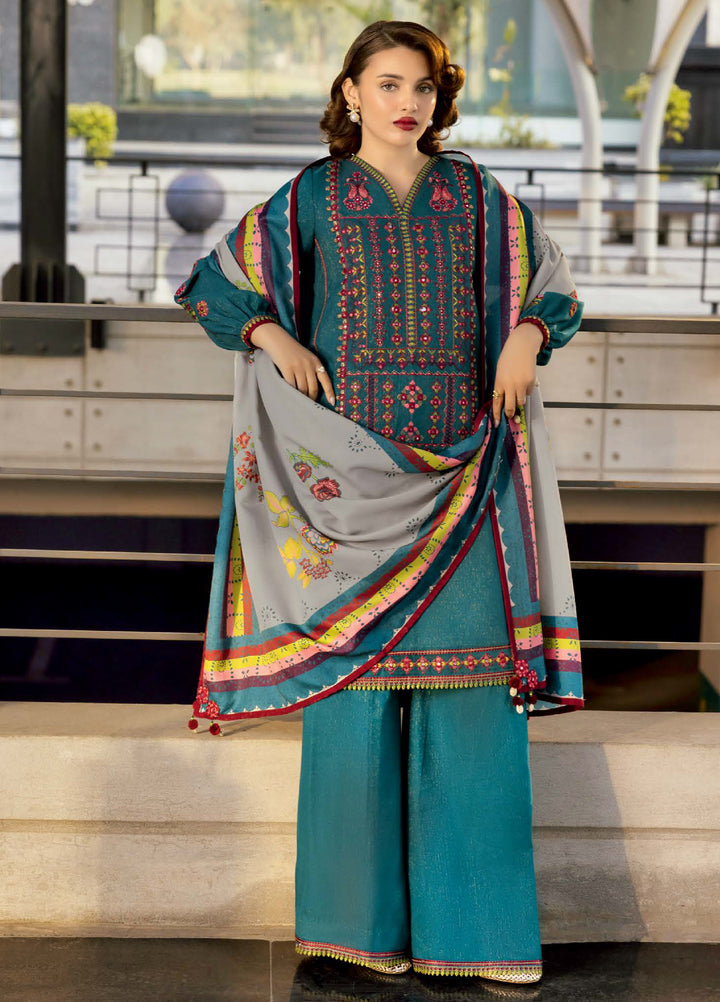 Poshima by Charizma Unstitched Embroidered Peach Leather Suits 3 Piece CHR26PU PSW5-26 - Winter Collection