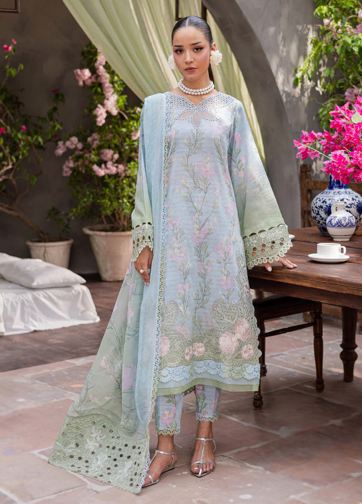 Bloom by Nureh Unstitched Embroidered Lawn 3 Piece Suit NU26UBL BL-07 - Festive Collection