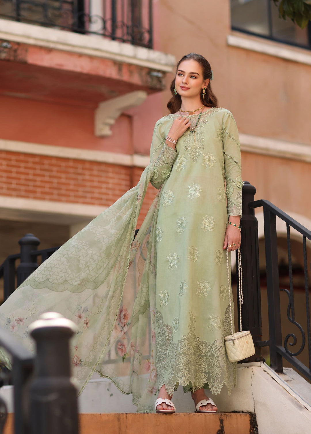 Noor by Saadia Asad Unstitched Embroidered Lawn 3 Piece Suit SA26UNE D-02A - Eid Collection