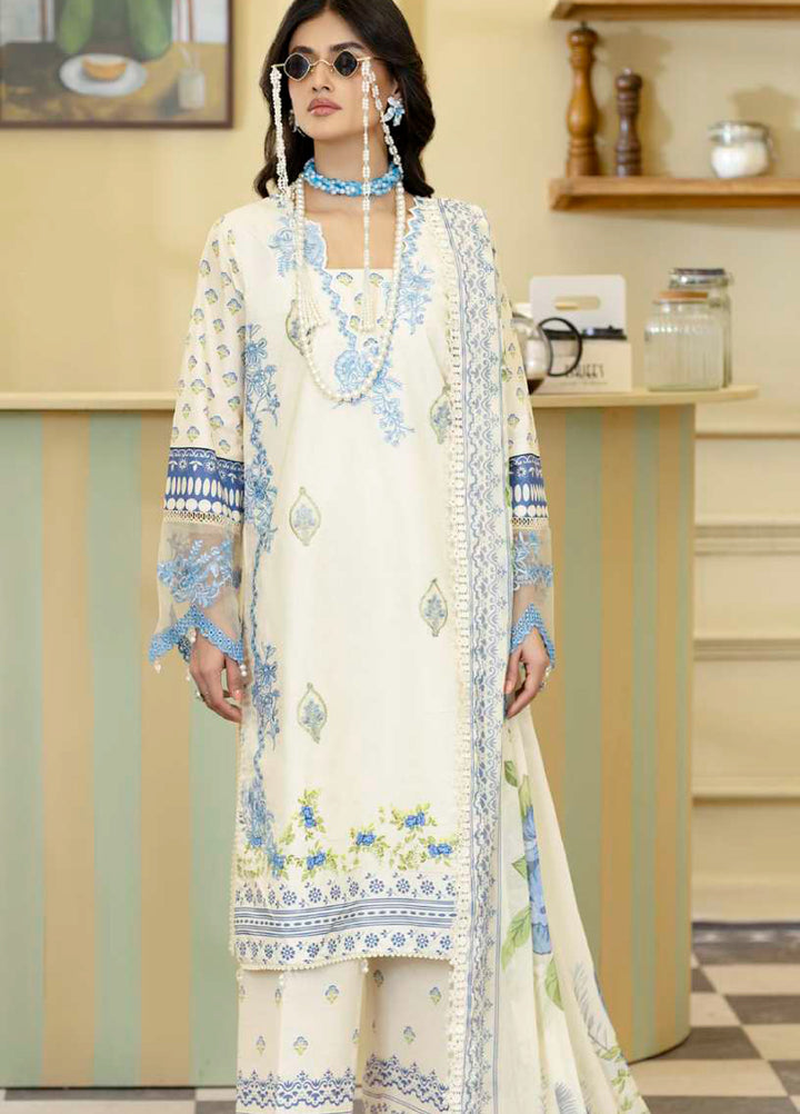 Al Zohaib Unstitched Applique Embroidered Lawn 3 Piece Suit AZ26UAL D-4 - Summer Collection