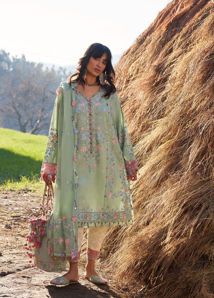 Meili by Zaha Unstitched Embroidered Lawn 3 Piece Suit ZK26UML ZL26-01B - Festive Collection