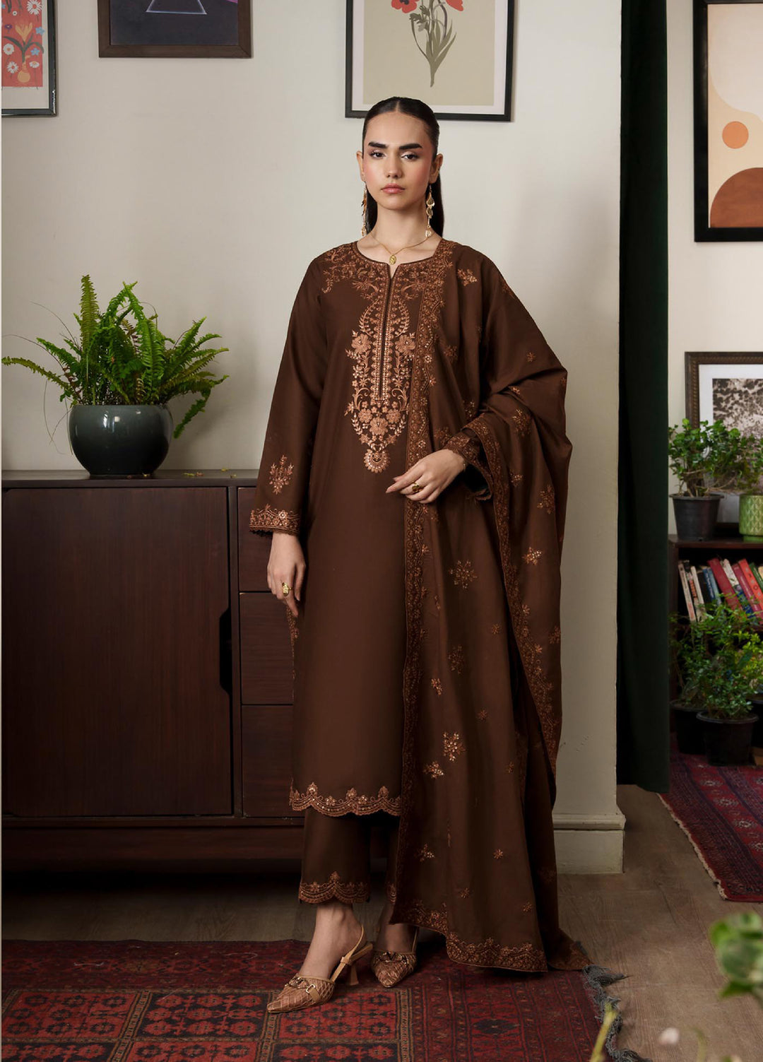 RajBari Women RTW Embroidered Lawn 3 Piece Suit RB26PLE Rouge 04 - Eid Collection