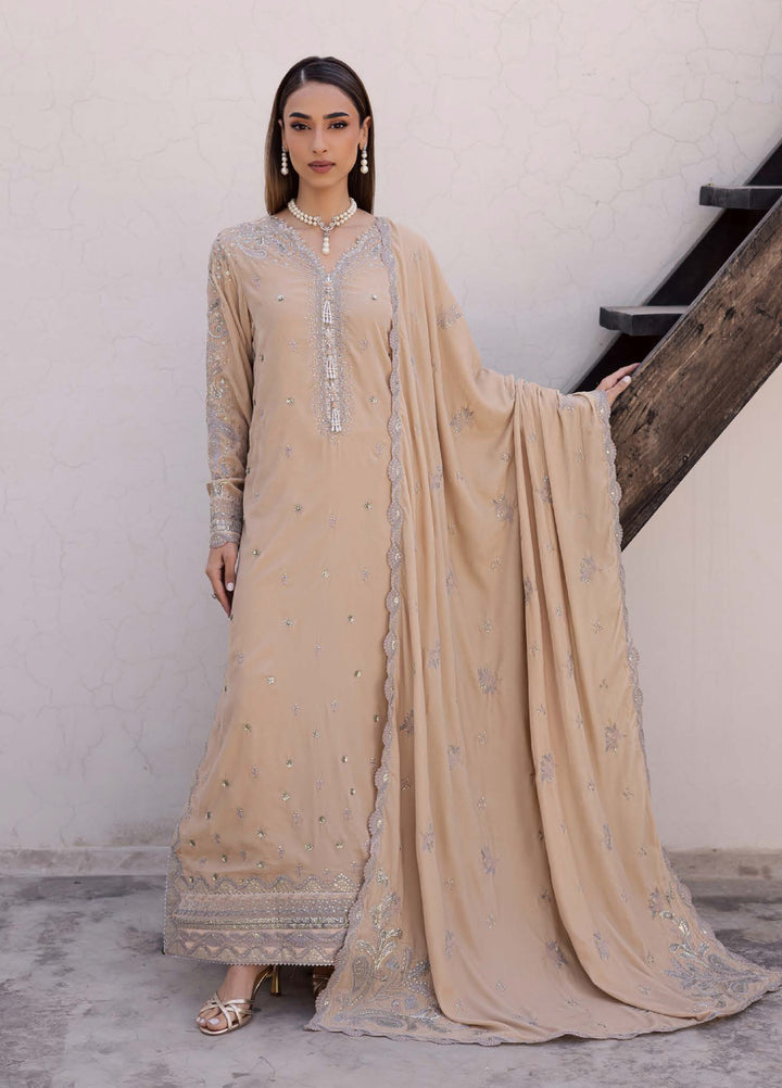 Nureh Maya Unstitched Velvet Embroidered 3 Piece Suits NU25MF NW-122 - Festive Collection