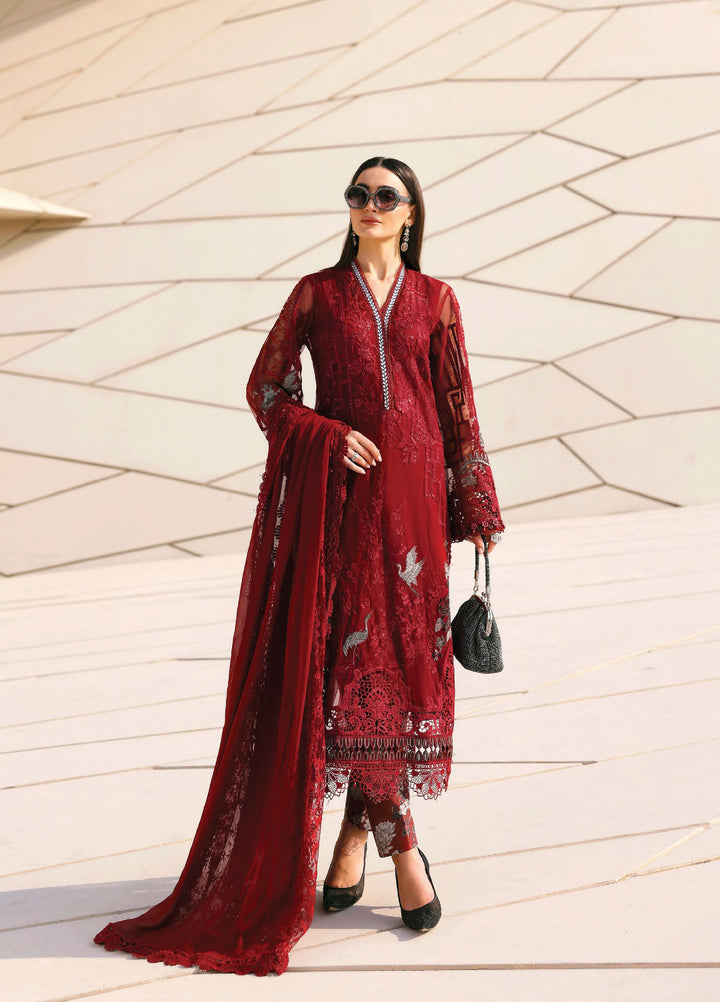 Maria B Unstitched Embroidered Luxury Lawn 3 Piece Suit MB26UEL 7A - Eid Collection
