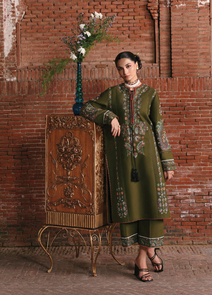 Jugnu by Hussain Rehar Unstitched Khaddar Embroidered Suits 3 Piece HRR25JK Soni - Winter Collection