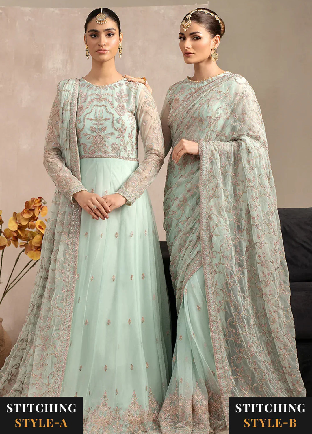 Zarif Women Unstitched Embroidered Net 3 Piece Suit ZR26UFC ZRN 03 SOPHIE - Festive Collection