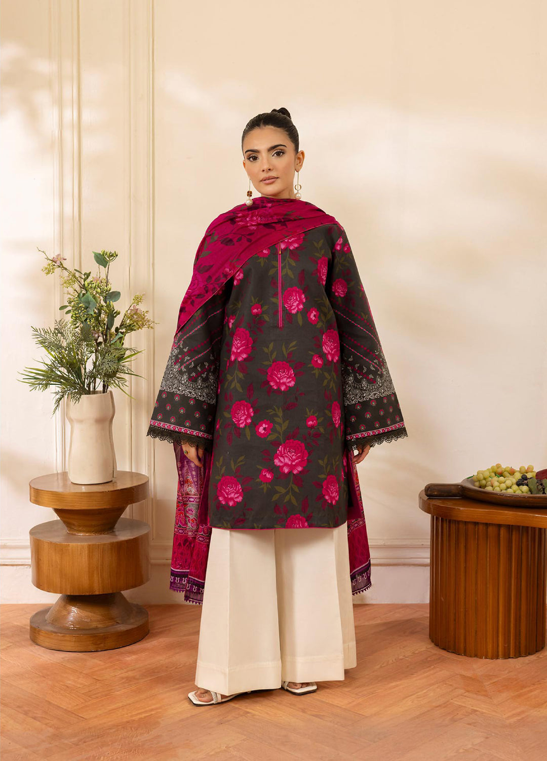 Nissa by RajBari Unstitched Printed Lawn 3 Piece Suit RB26ULN D-02 - Casual Collection