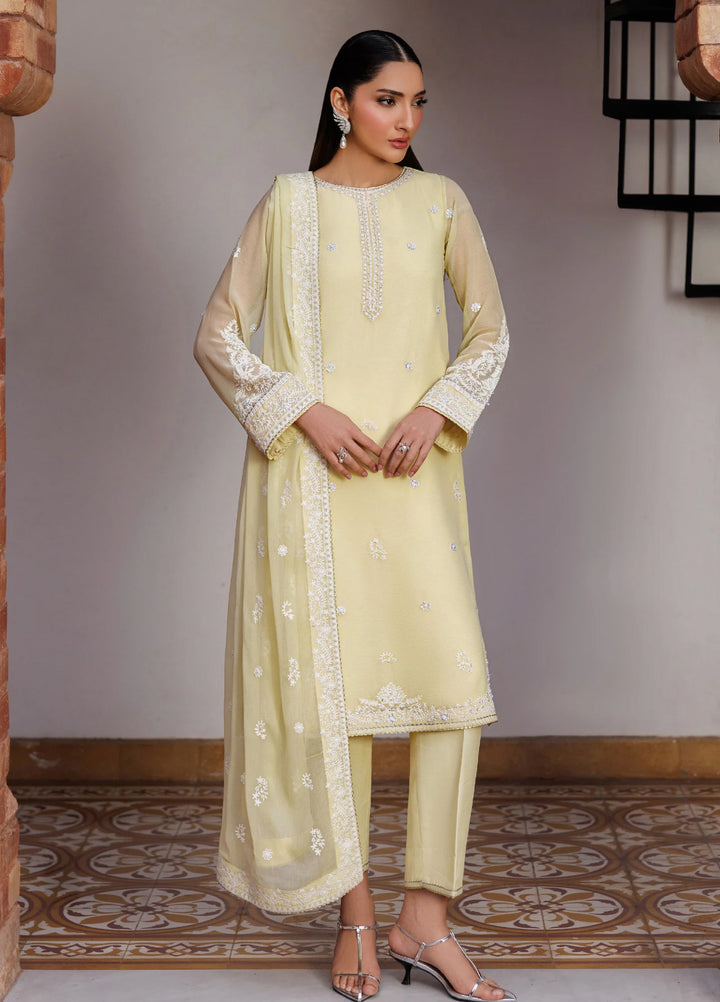 Nourah by Zarif Unstitched Embroidered Chiffon 3 Piece Suit ZR26UCN Nourah ZF/ZQH/ZARD 07 - Festive Collection