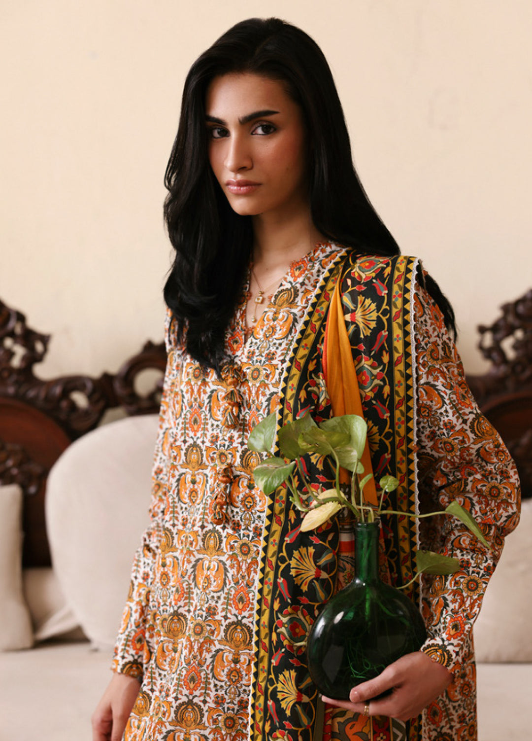 Amaya by Zaha Unstitched Printed Lawn 3 Piece Suit ZK26UAL Sahar APL26-05 - Casual Collection